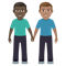Men Holding Hands- Dark Skin Tone- Medium Skin Tone emoji on Emojione